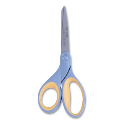 Titanium Bonded Scissors, 8" Long, 3.5" Cut Length, Gray/Yellow Straight Handle1