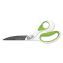 CarboTitanium Bonded Scissors, 9" Long, 4.5" Cut Length, White/Green Bent Handle1