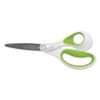 CarboTitanium Bonded Scissors, 8" Long, 3.25" Cut Length, White/Green Straight Handle2