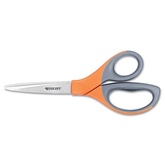 Elite Series Stainless Steel Shears, 8" Long, 3.5" Cut Length, Orange Straight Handle1