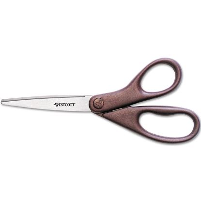 Design Line Straight Stainless Steel Scissors, 8" Long, 3.13" Cut Length, Burgundy Straight Handle1