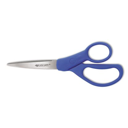 Preferred Line Stainless Steel Scissors, 7" Long, 3.25" Cut Length, Blue Offset Handle1