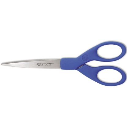 Preferred Line Stainless Steel Scissors, 7" Long, 2.5" Cut Length, Blue Straight Handle1