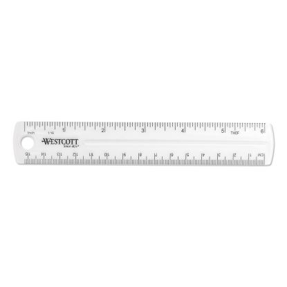 Transparent Shatter-Resistant Plastic Ruler, Standard/Metric, 6" Long, Clear1