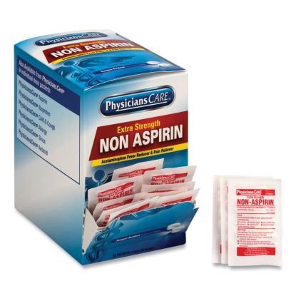 Non Aspirin Acetaminophen Medication, Two-Pack, 50 Packs/Box1