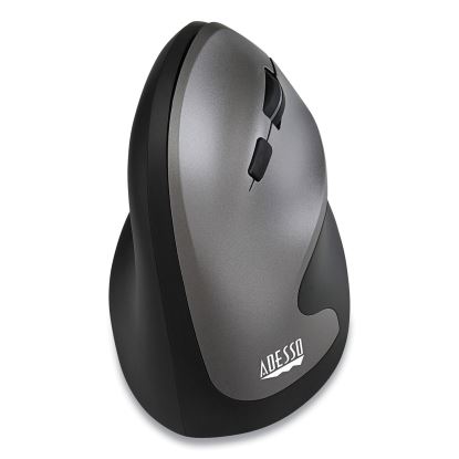 iMouse A20 Antimicrobial Vertical Wireless Mouse, 2.4 GHz Frequency/33 ft Wireless Range, Right Hand Use, Black/Granite1