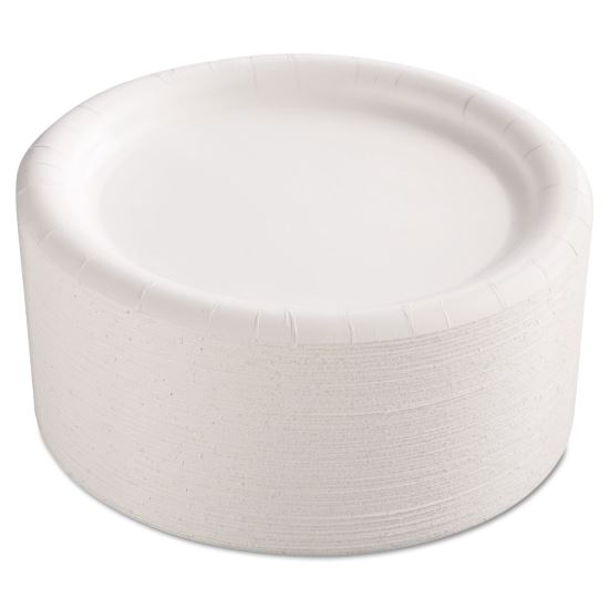 Premium Coated Paper Plates, 9" dia, White, 125/Pack, 4 Packs/Carton1