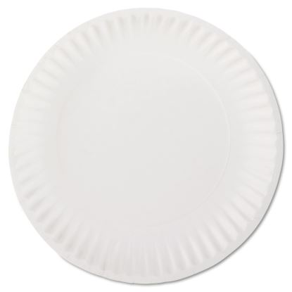 White Paper Plates, 9" dia, 100/Pack1
