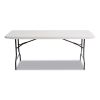 Resin Rectangular Folding Table, Square Edge, 72w x 30d x 29h, Platinum2