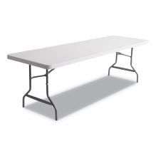 Resin Rectangular Folding Table, Square Edge, 96w x 30d x 29h, Platinum1