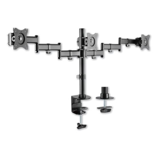 AdaptivErgo Pole-Mount Triple Arm for 27" Monitors, 360 deg Rotation, +45/-45 deg Tilt, 45 deg Pan, Black, Supports 17.6 lb1