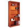 Square Corner Wood Bookcase, Six-Shelf, 35.63w x 11.81d x 71.73h, Medium Cherry2