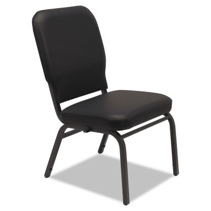Oversize Stack Chair without Arms, Supports Up to 500 lb, Black Vinyl Seat/Back, Black Base, 2/Carton1