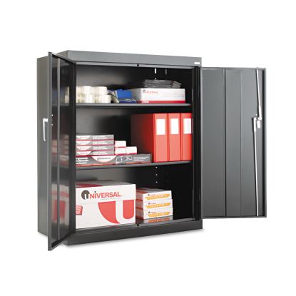 Assembled 42" High Heavy-Duty Welded Storage Cabinet, Two Adjustable Shelves, 36w x 18d, Black1
