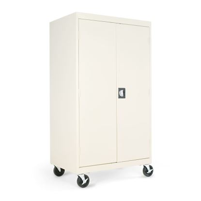 Assembled Mobile Storage Cabinet, with Adjustable Shelves 36w x 24d x 66h, Putty1