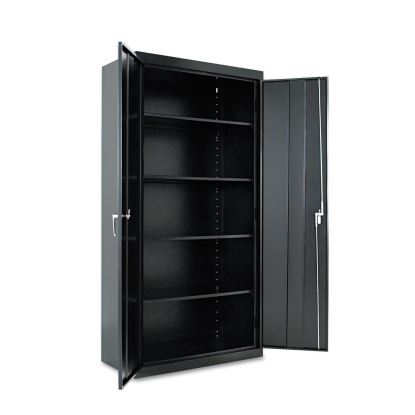 Assembled 72" High Heavy-Duty Welded Storage Cabinet, Four Adjustable Shelves, 36w x 18d, Black1