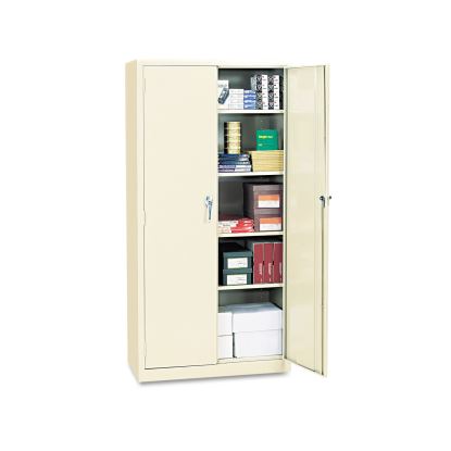 Assembled 72" High Heavy-Duty Welded Storage Cabinet, Four Adjustable Shelves, 36w x 18d, Putty1