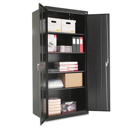 Assembled 78" High Heavy-Duty Welded Storage Cabinet, Four Adjustable Shelves, 36w x 24d, Black1