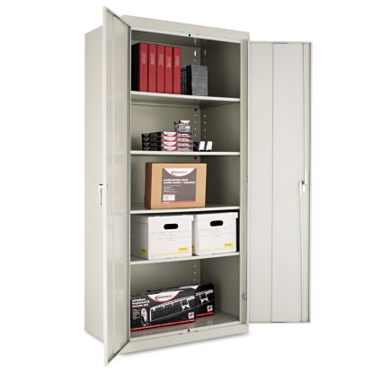 Assembled 78" High Heavy-Duty Welded Storage Cabinet, Four Adjustable Shelves, 36w x 24d, Light Gray1