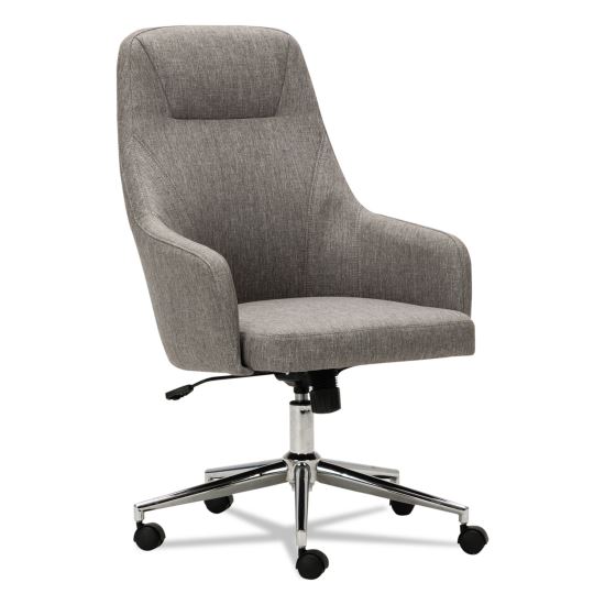 Alera Captain Series High-Back Chair, Supports Up to 275 lb, 17.1" to 20.1" Seat Height, Gray Tweed Seat/Back, Chrome Base1