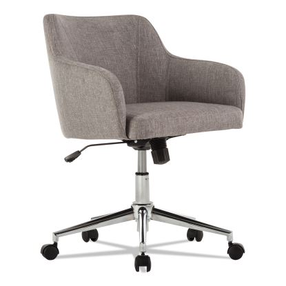 Alera Captain Series Mid-Back Chair, Supports Up to 275 lb, 17.5" to 20.5" Seat Height, Gray Tweed Seat/Back, Chrome Base1