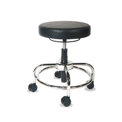 Alera HL Series Height-Adjustable Utility Stool, Backless, Supports Up to 300 lb, 24" Seat Height, Black Seat, Chrome Base1