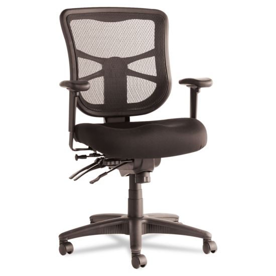 Alera Elusion Series Mesh Mid-Back Multifunction Chair, Supports Up to 275 lb, 17.7" to 21.4" Seat Height, Black1