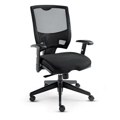 Alera Epoch Series Fabric Mesh Multifunction Chair, Supports Up to 275 lb, 17.63" to 22.44" Seat Height, Black1