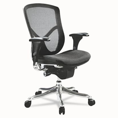 Alera EQ Series Ergonomic Multifunction Mid-Back Mesh Chair, Supports Up to 250 lb, Black Seat/Back, Aluminum Base1