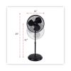 16" 3-Speed Oscillating Pedestal Stand Fan, Metal, Plastic, Black2