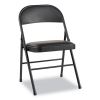 Steel Folding Chair, Padded Vinyl Seat, Supports Up to 275 lb, Graphite, 4/Carton1