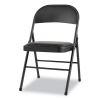 Steel Folding Chair, Padded Vinyl Seat, Supports Up to 275 lb, Graphite, 4/Carton2