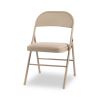 Steel Folding Chair, Padded Vinyl Seat, Supports Up to 300 lb, Tan, 4/Carton2