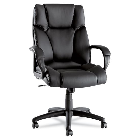 Alera Fraze Series Executive High-Back Swivel/Tilt Bonded Leather Chair, Supports 275 lb, 17.71" to 21.65" Seat Height, Black1