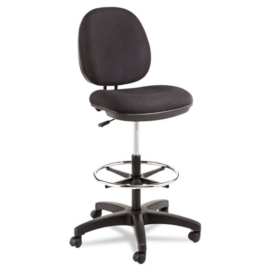 Alera Interval Series Swivel Task Stool, Supports Up to 275 lb, 23.93" to 34.53" Seat Height, Black Fabric1