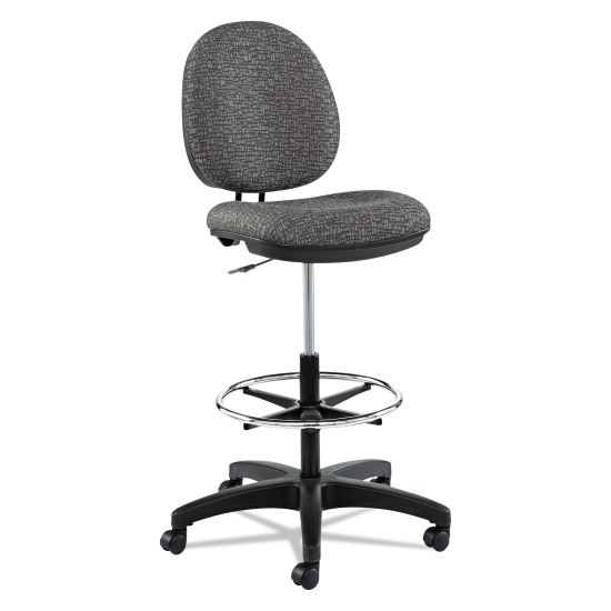Alera Interval Series Swivel Task Stool, Supports 275 lb, 23.93" to 34.53" Seat Height, Graphite Gray Seat/Back, Black Base1