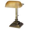 Traditional Banker's Lamp with USB, 10"w x 10"d x 15"h, Antique Brass2