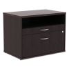 Alera Open Office Desk Series Low File Cabinet Credenza, 2-Drawer: Pencil/File,Legal/Letter,1 Shelf,Espresso,29.5x19.13x22.881