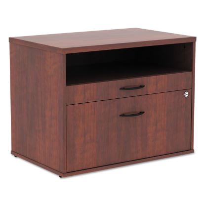 Alera Open Office Desk Series Low File Cabinet Credenza, 2-Drawer: Pencil/File, Legal/Letter, 1 Shelf,Cherry,29.5x19.13x22.881