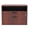 Alera Open Office Desk Series Low File Cabinet Credenza, 2-Drawer: Pencil/File, Legal/Letter, 1 Shelf,Cherry,29.5x19.13x22.882