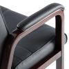 Alera Madaris Series Bonded Leather Guest Chair, Wood Trim Legs, 25.39" x 25.98" x 35.62", Black Seat/Back, Mahogany Base2