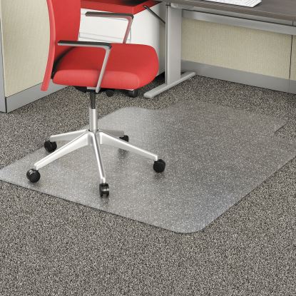 Occasional Use Studded Chair Mat for Flat Pile Carpet, 36 x 48, Lipped, Clear1
