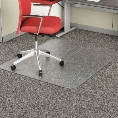 Occasional Use Studded Chair Mat for Flat Pile Carpet, 46 x 60, Rectangular, Clear1