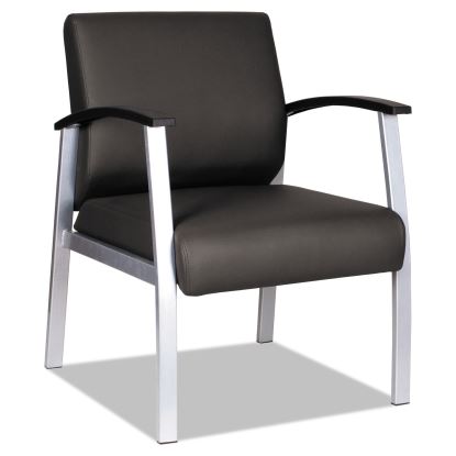 Alera metaLounge Series Mid-Back Guest Chair, 24.6" x 26.96" x 33.46", Black Seat/Back, Silver Base1