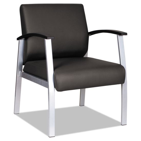 Alera metaLounge Series Mid-Back Guest Chair, 24.6" x 26.96" x 33.46", Black Seat/Back, Silver Base1