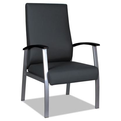 Alera metaLounge Series High-Back Guest Chair, 24.6" x 26.96" x 42.91", Black Seat/Back, Silver Base1