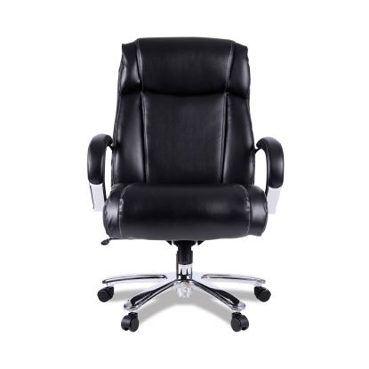 Alera Maxxis Series Big/Tall Bonded Leather Chair, Supports 500 lb, 21.42" to 25" Seat Height, Black Seat/Back, Chrome Base1