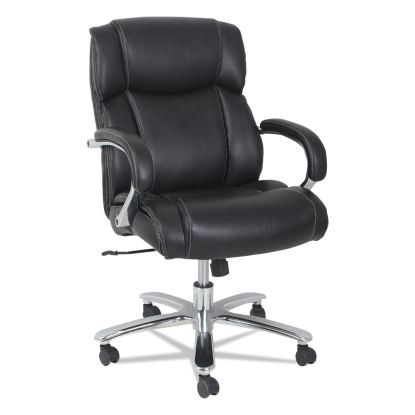 Alera Maxxis Series Big/Tall Bonded Leather Chair, Supports 450 lb, 21.26" to 25" Seat Height, Black Seat/Back, Chrome Base1