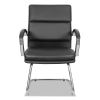 Alera Neratoli Slim Profile Guest Chair, Faux Leather, 23.81" x 27.16" x 36.61", Black Seat/Back, Chrome Base2