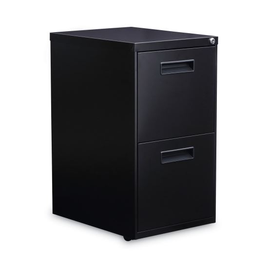 File Pedestal, Left or Right, 2 Legal/Letter-Size File Drawers, Black, 14.96" x 19.29" x 27.75"1